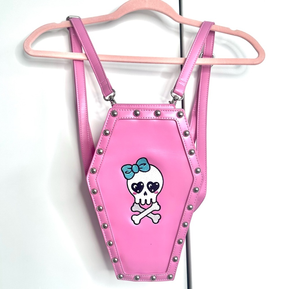 Cute But Deadly Coffin Bag/Purse Sugar Thrillz Dollskill Pink Kawaii Goth - Picture 3 of 9